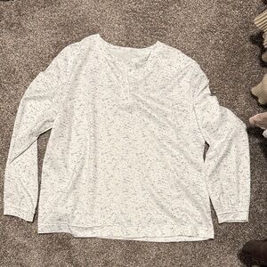 White Speckled Long Sleeve Shirt